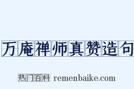 万庵禅师真赞造句是什么意思的图片